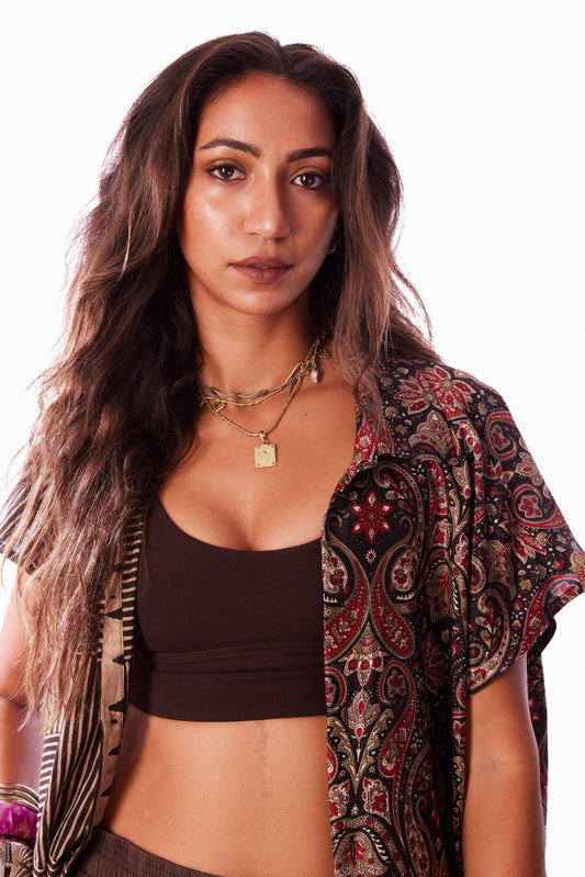 Sleeveless Half and Half Shirt