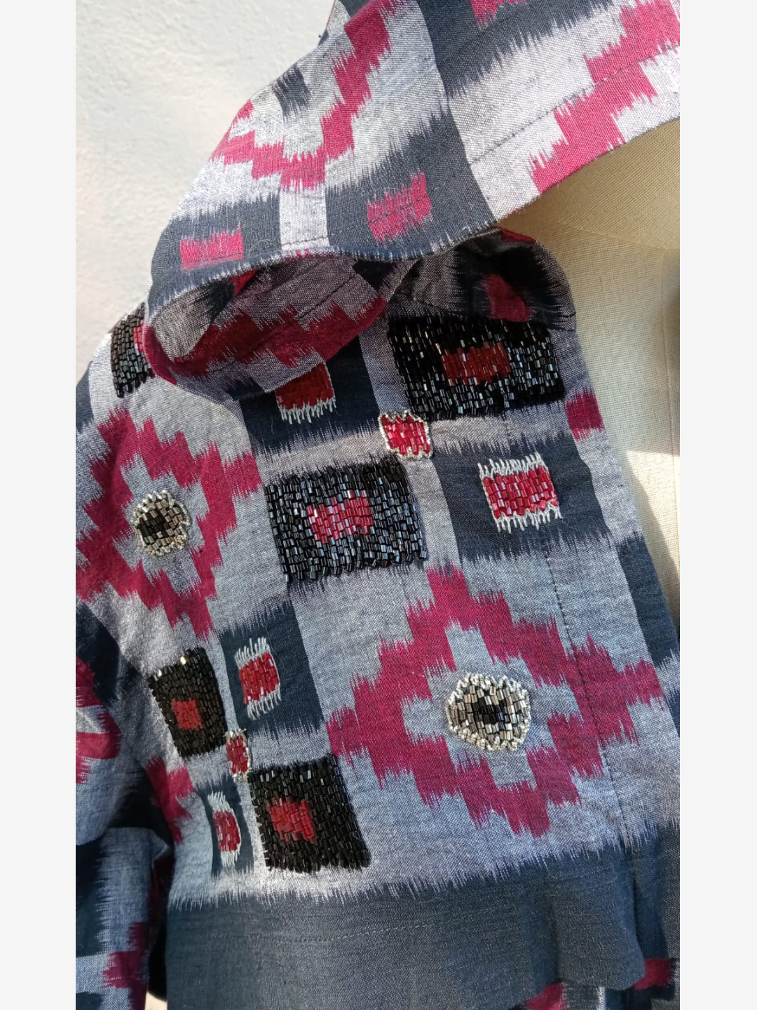 Embroidered Tie - up Hoodie