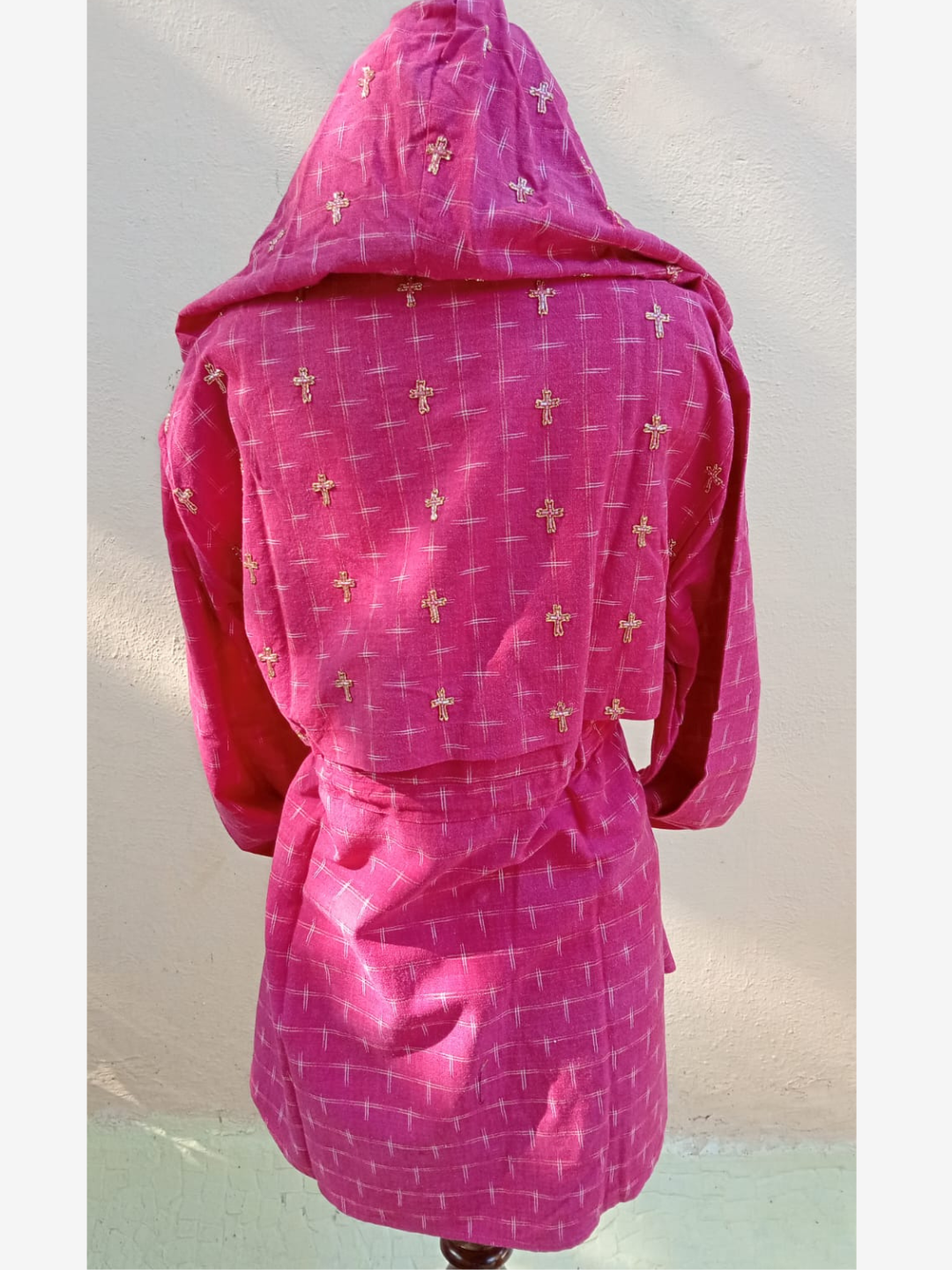 Embroidered Tie Up Hoodie