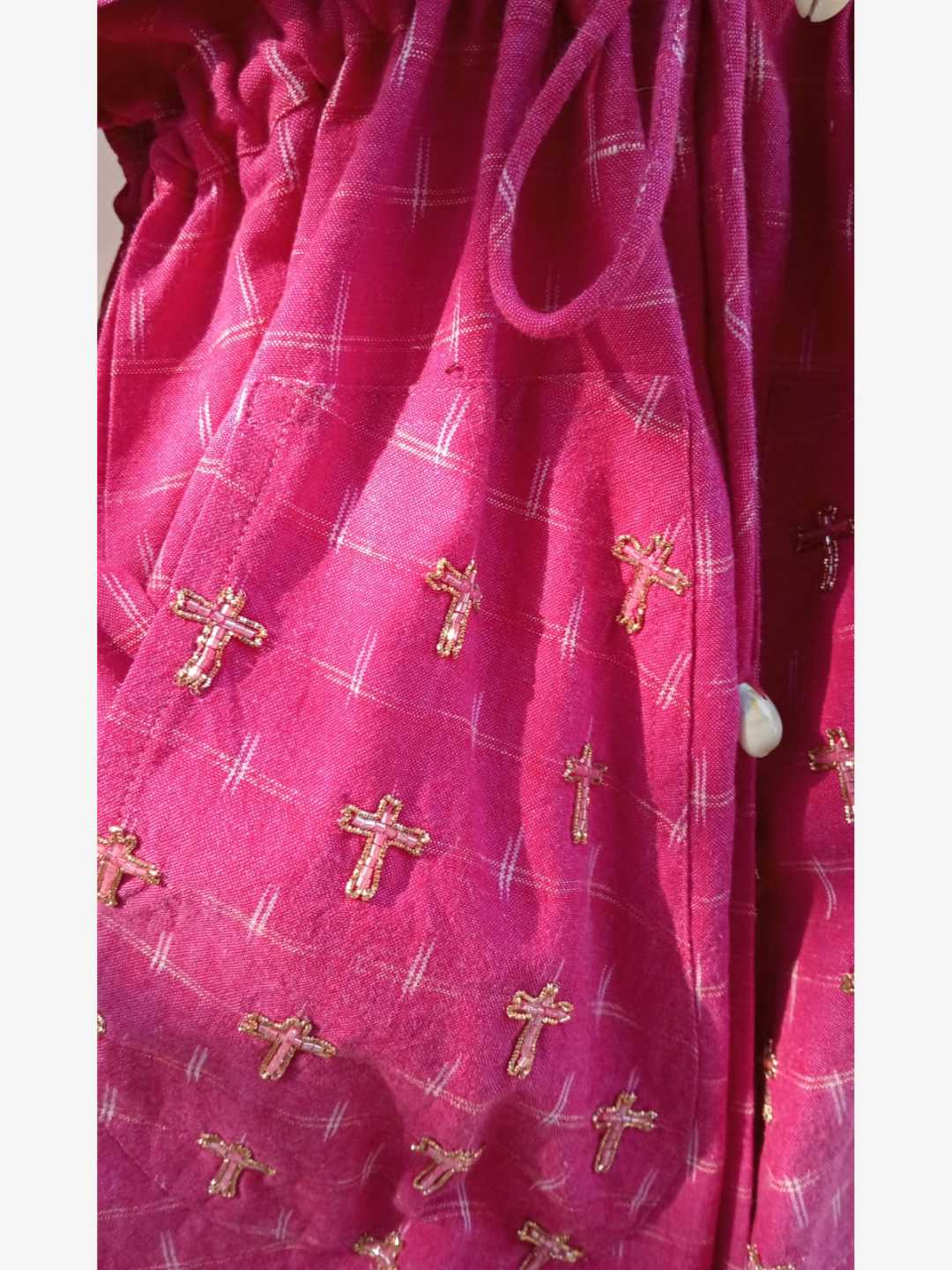 Embroidered Tie Up Hoodie