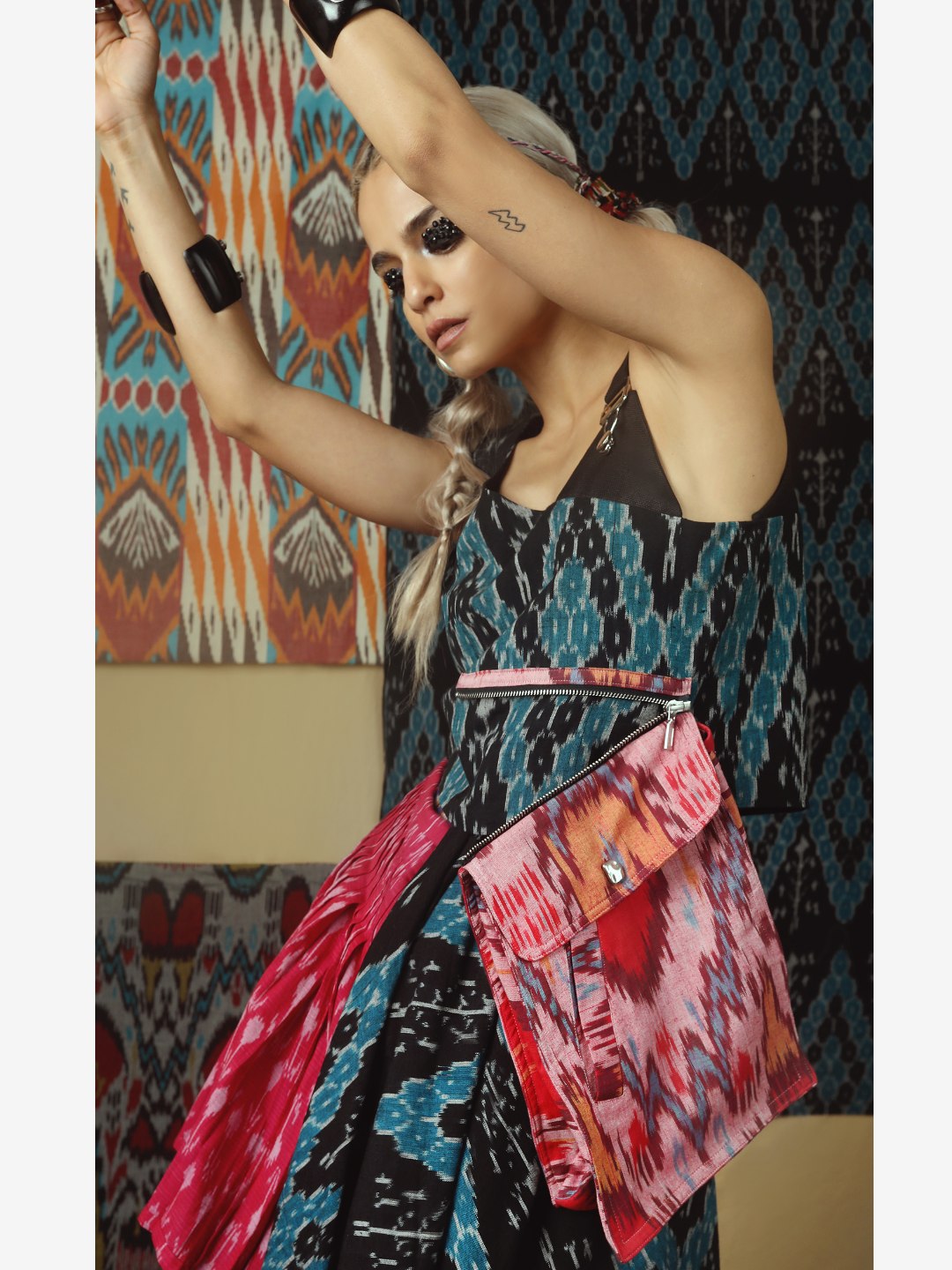 DAZED & IKATFUSED DUNGAREE TOP