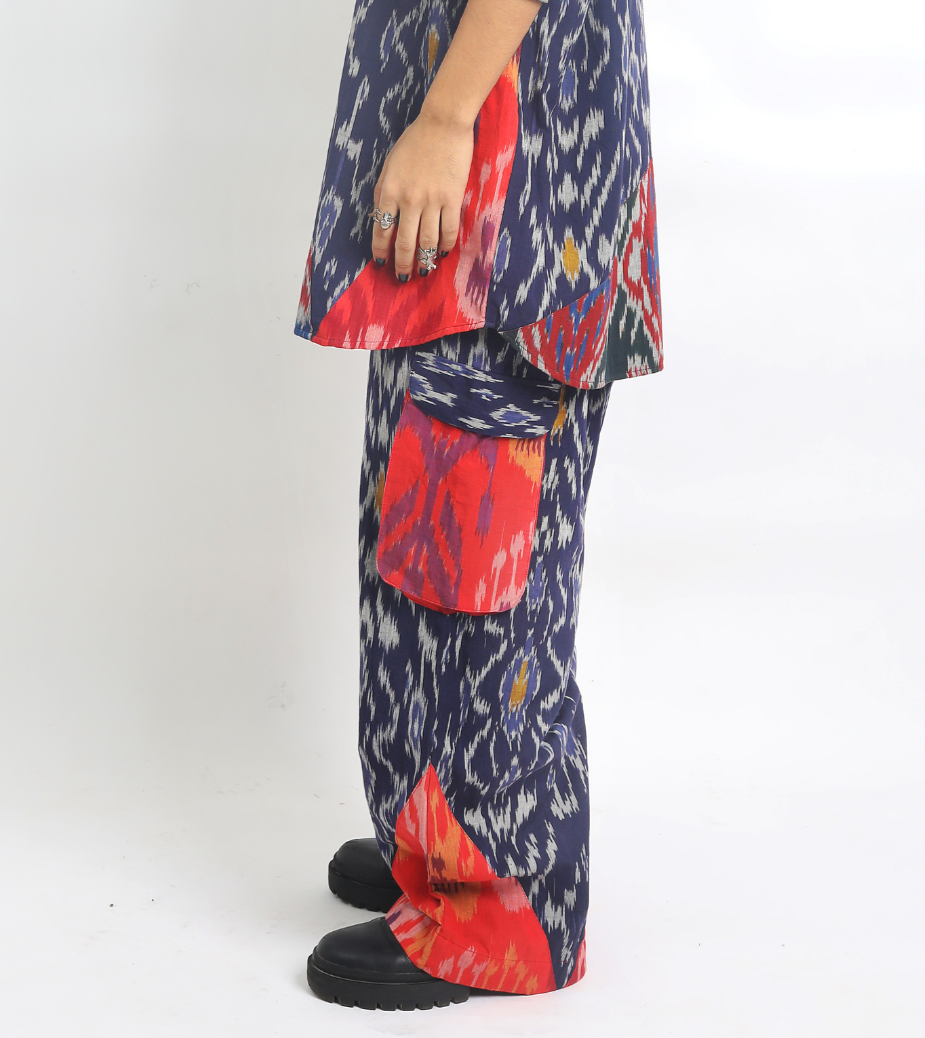 comfort fit pants - purple ikat pants main image 1