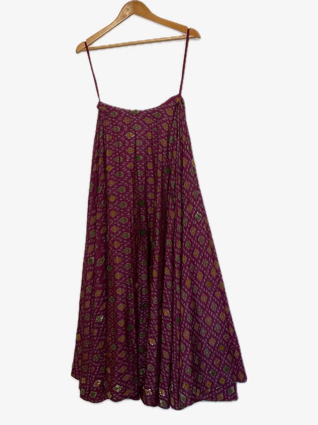 Ikat embroidered lehenga