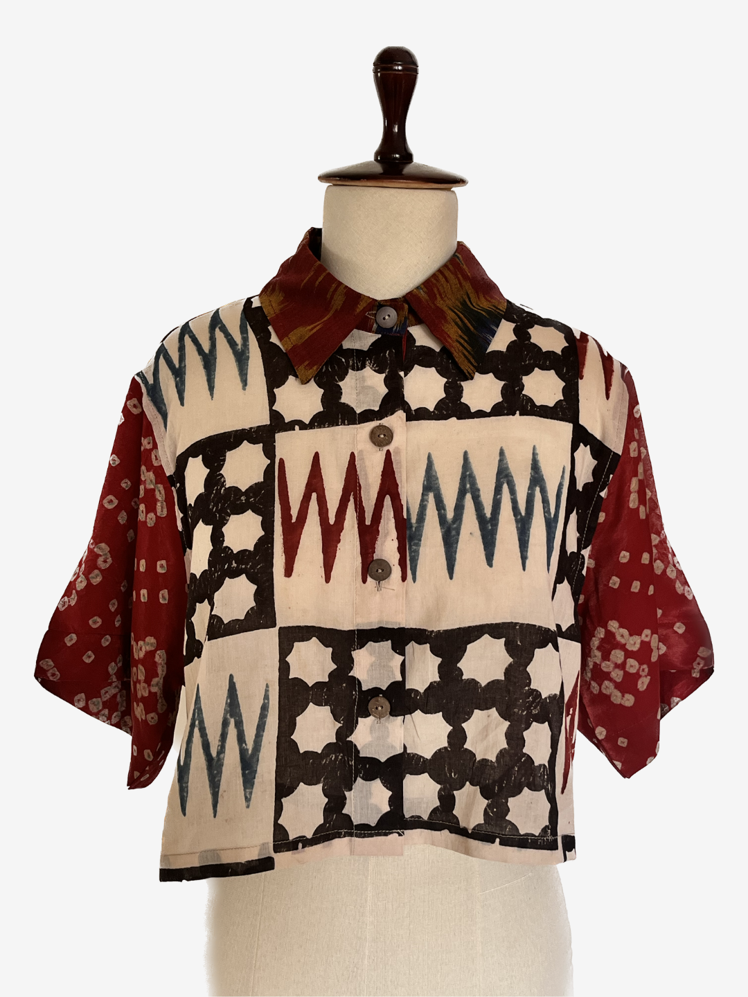 Patch-maker cropped shirt