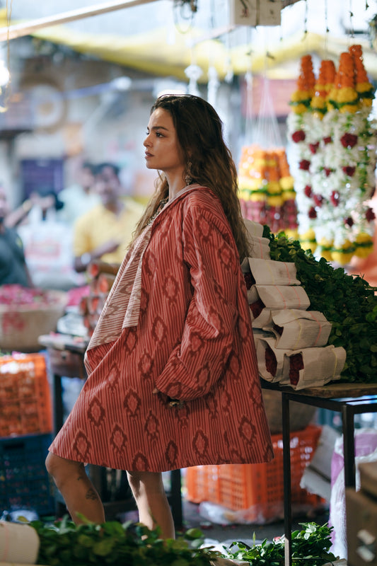 Nude Rose Ikat Hoodie