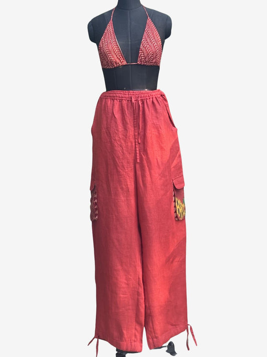 Red Linen Pants