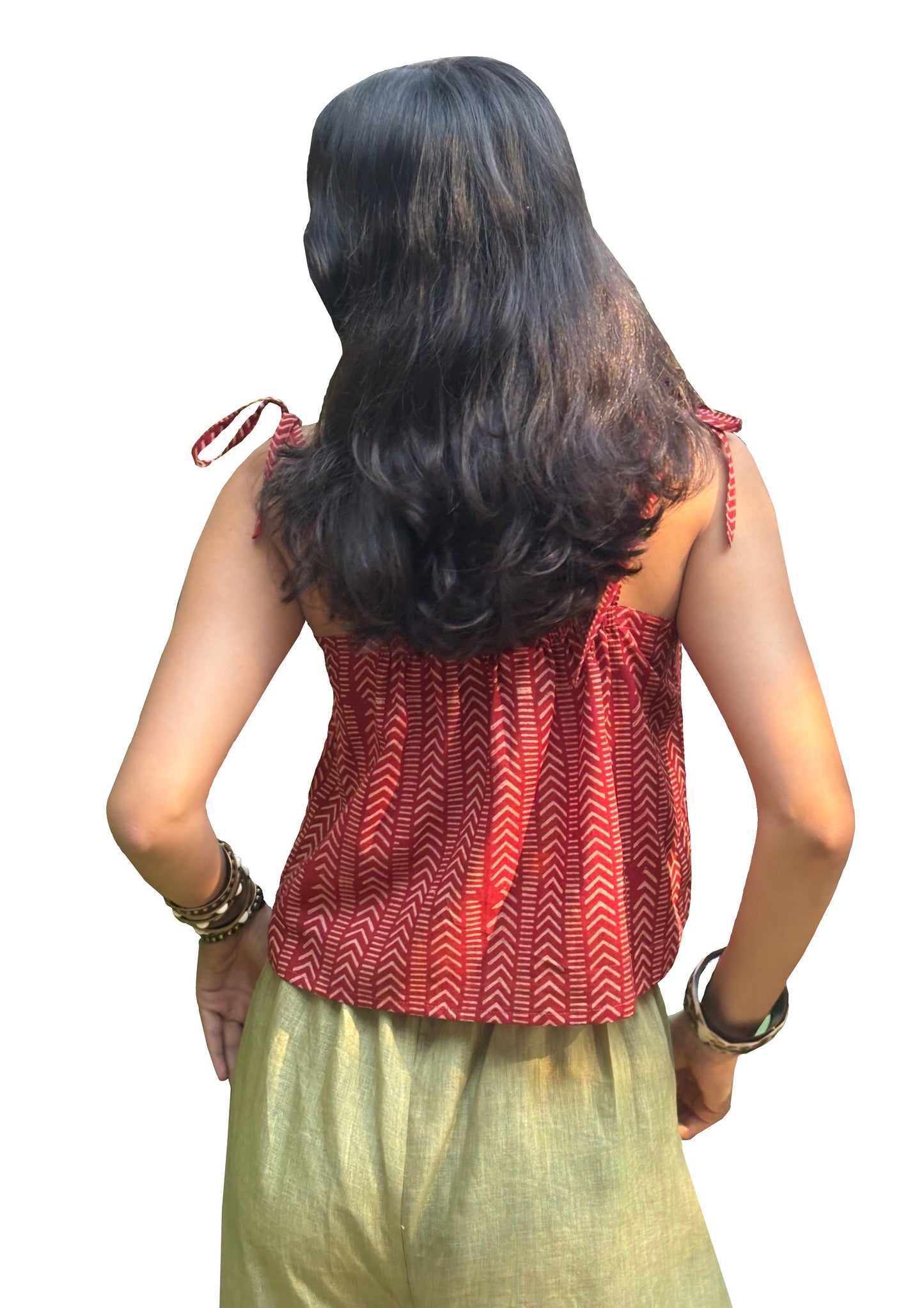 Red Mul Stripes Top
