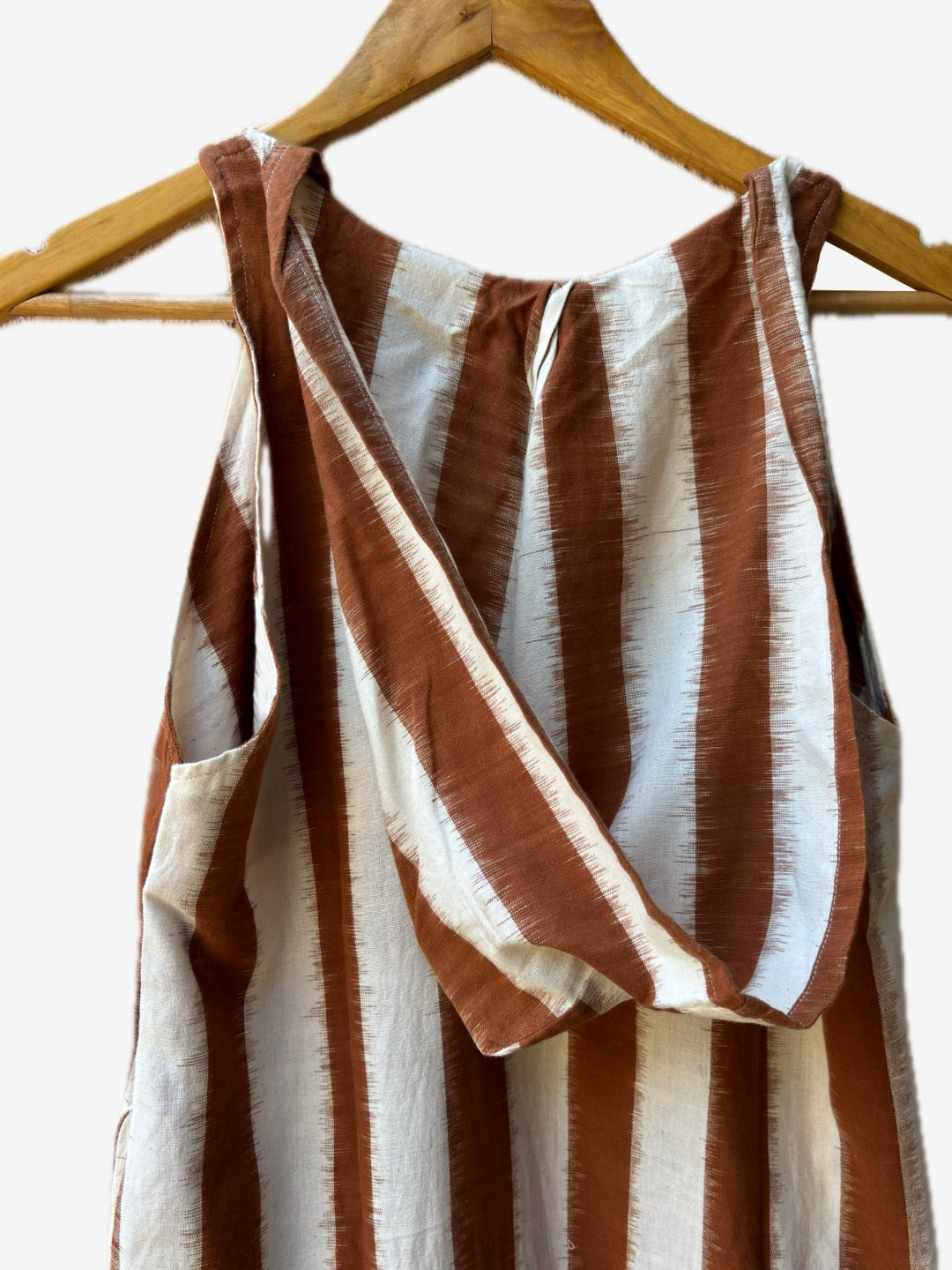 Brown stripe Hoodie Dress