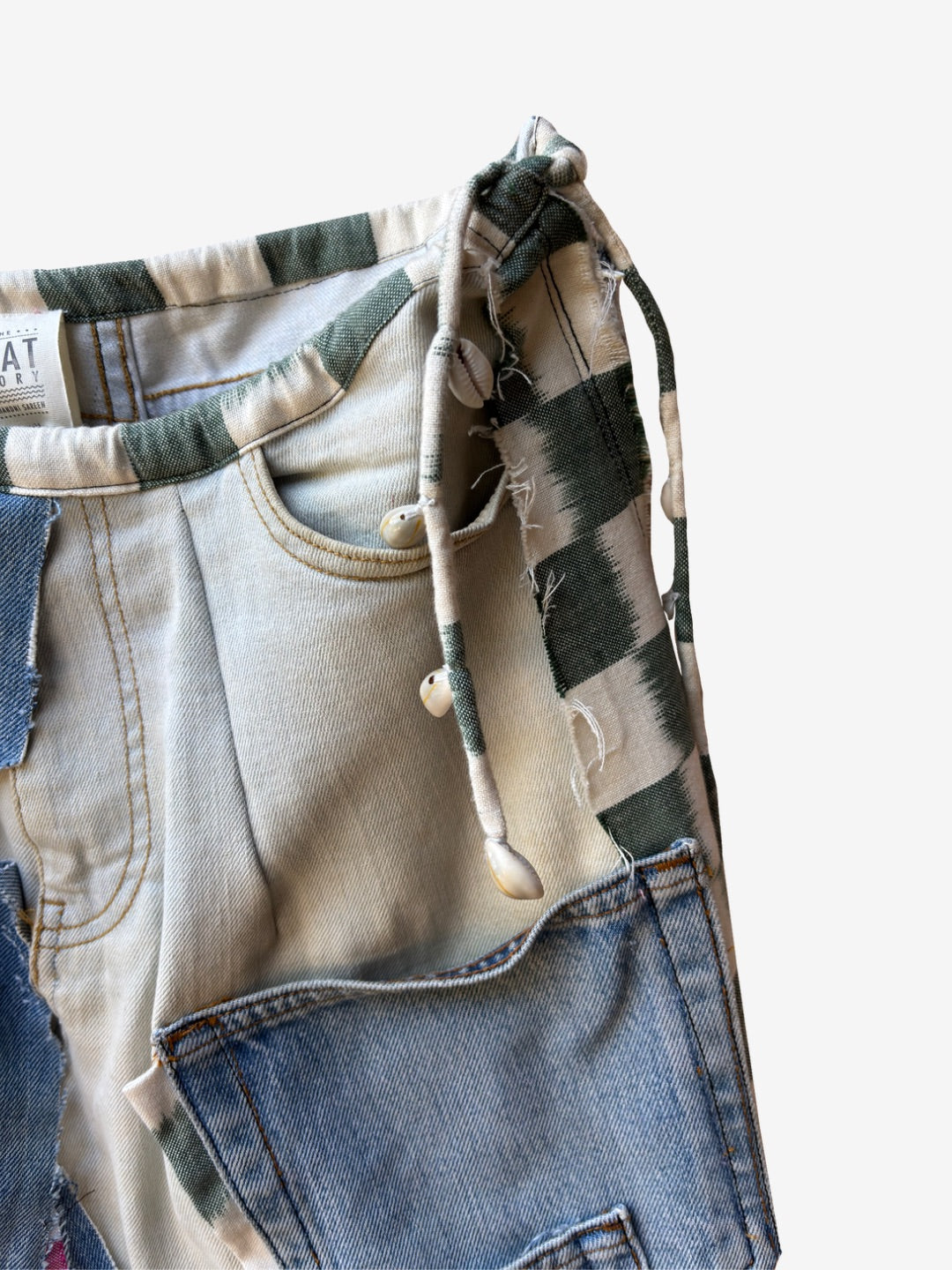 upcycled Patched Denim Skirt