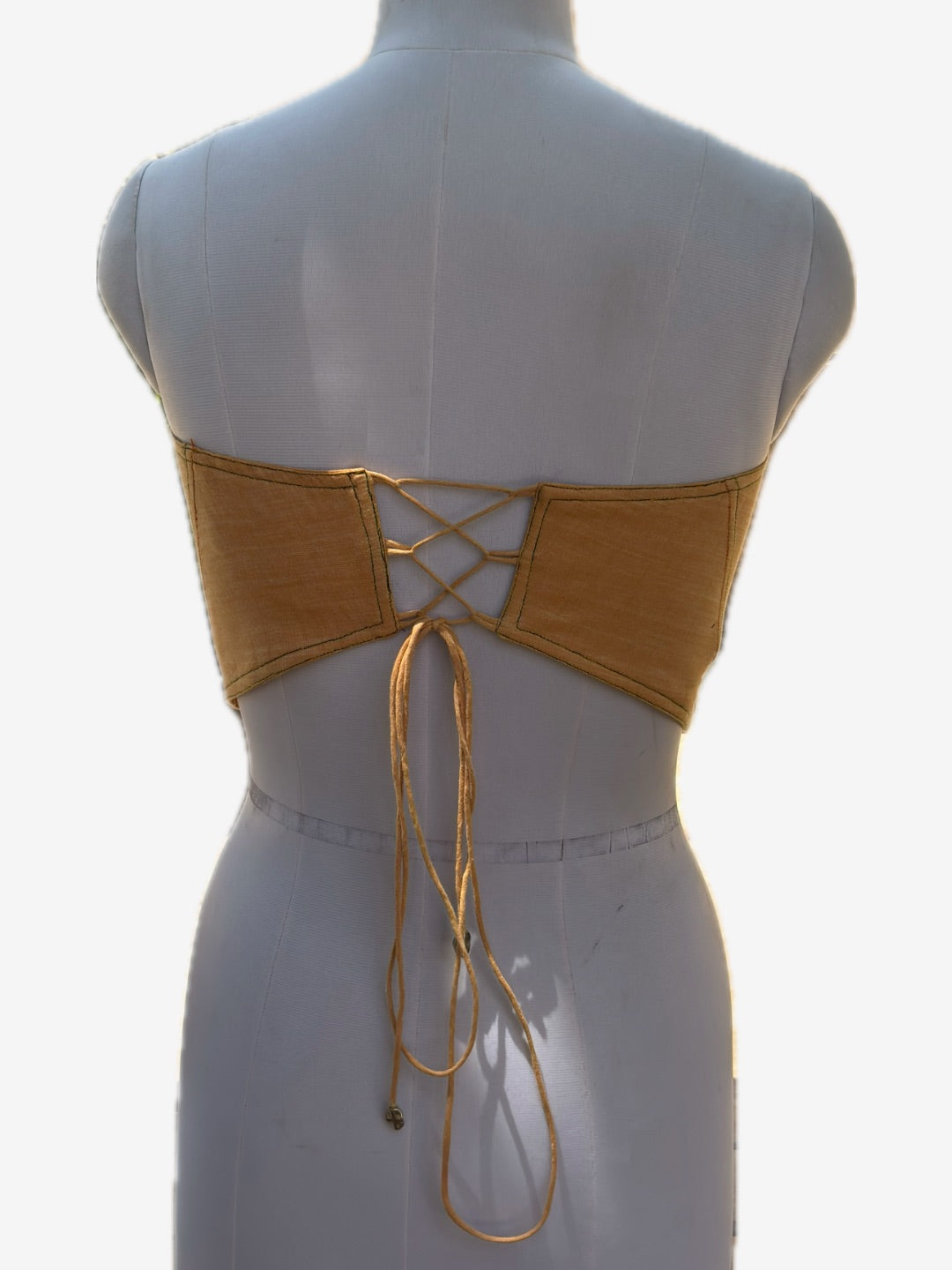 Hand embroidered corset