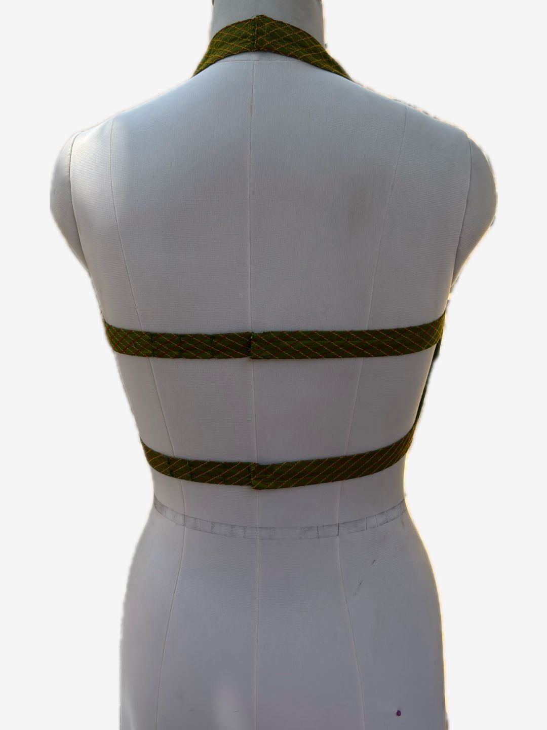 Green Silk Ikat corset