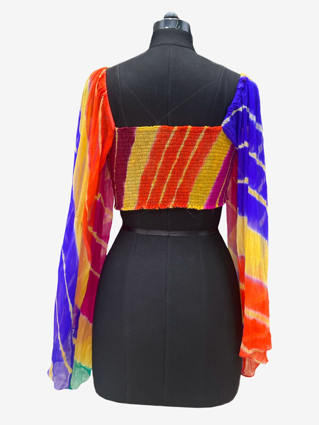 Ikat Leheriya bell sleeves Top
