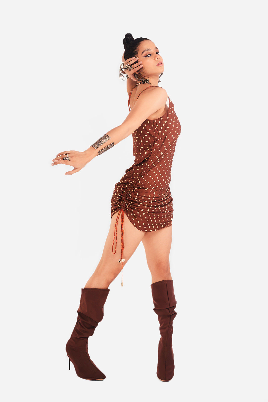 IkatBandhani Drawstring Dress
