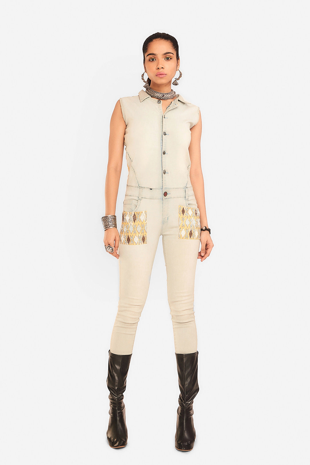 IkatDenim Jumpsuit
