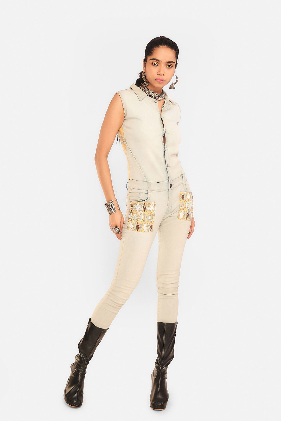 IkatDenim Jumpsuit