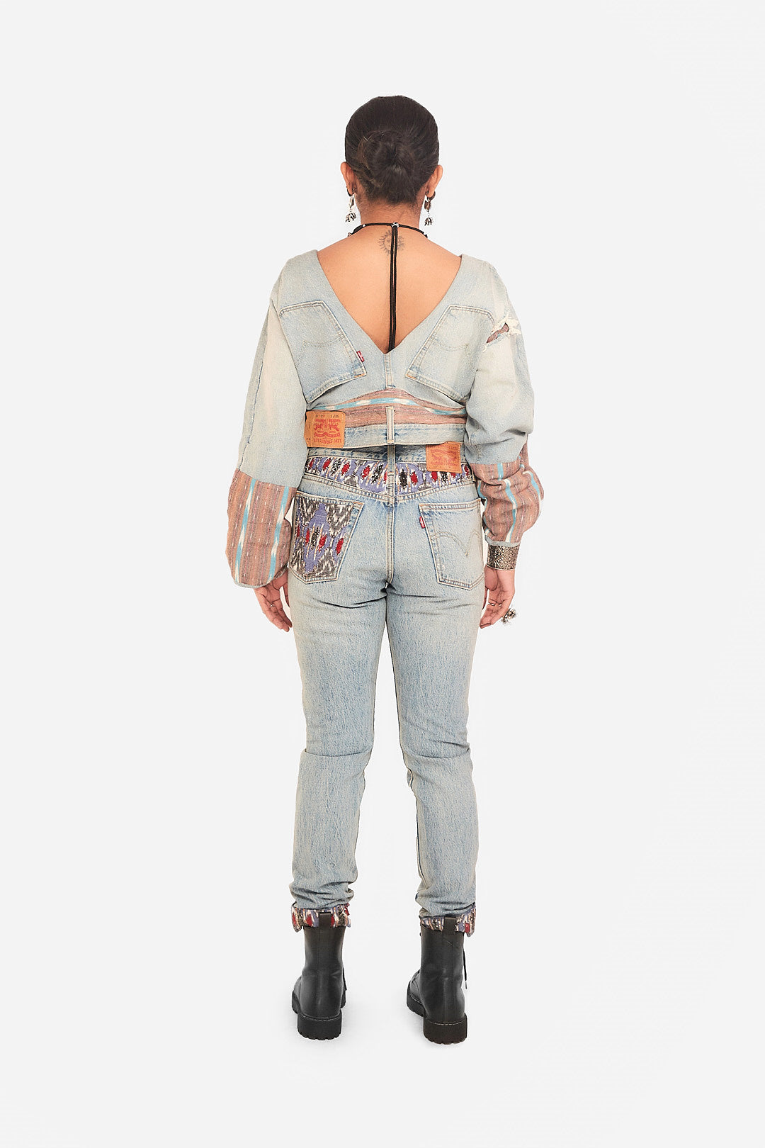 IkatDenim Top