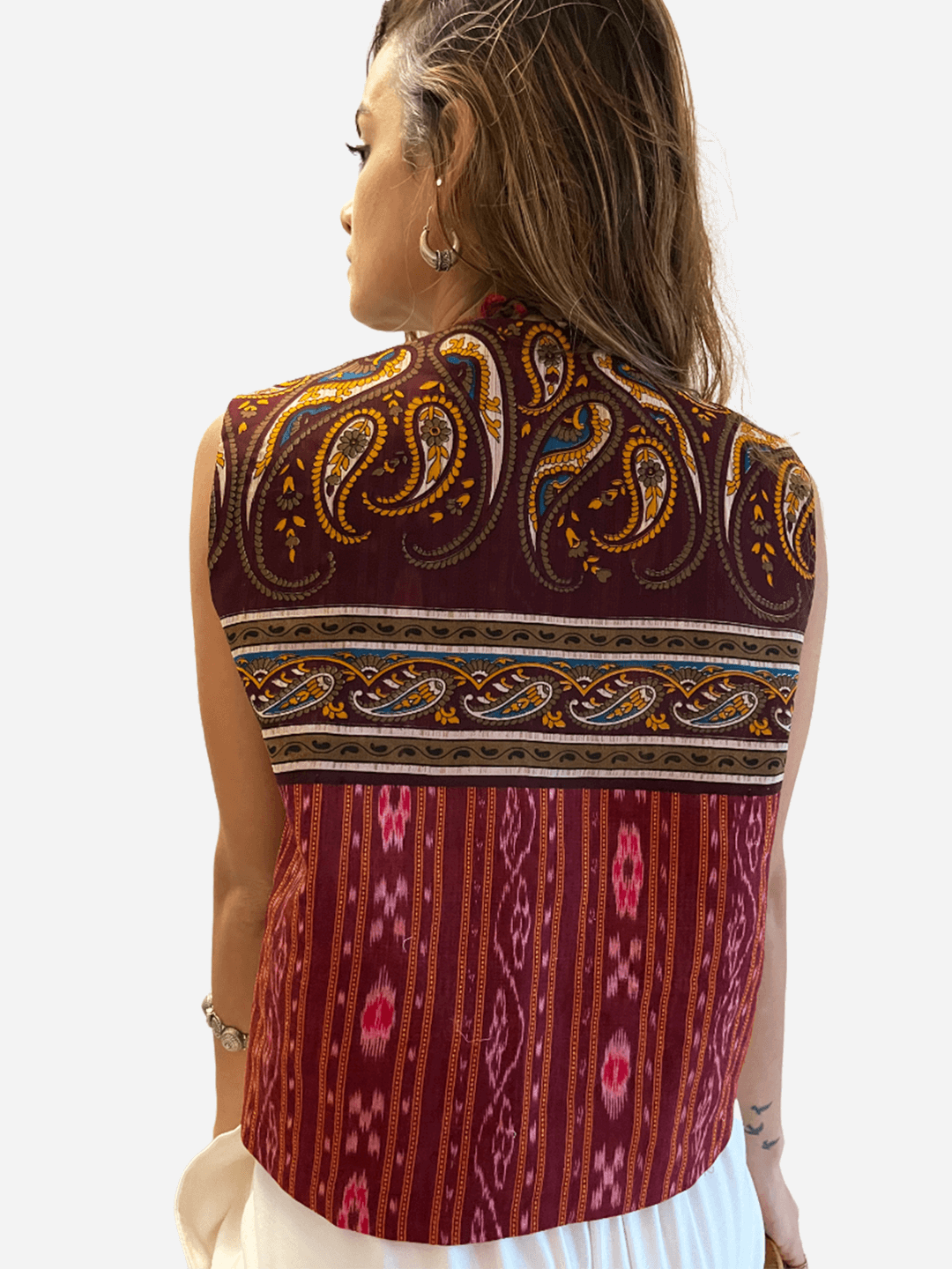 Embroidered paisley Vest