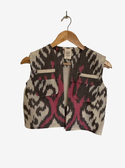 423 Pink handloom vest