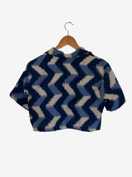 429 double ikat zig zag cropped co-ord set