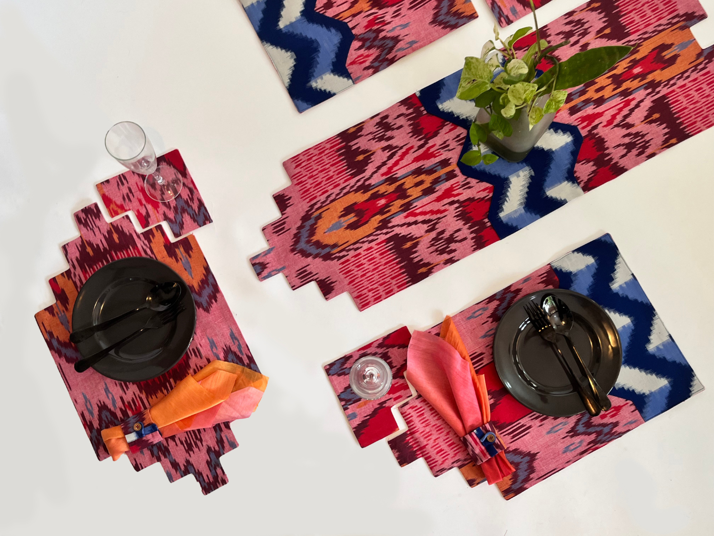 geometric ikat placemat