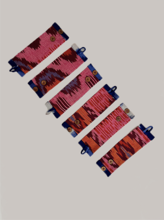 geometric ikat napkin holder