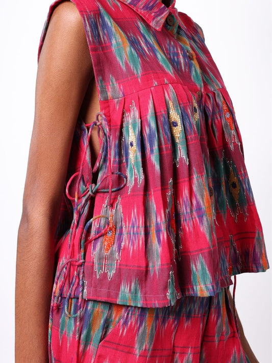 Soaring Pleated Cropped Shirt