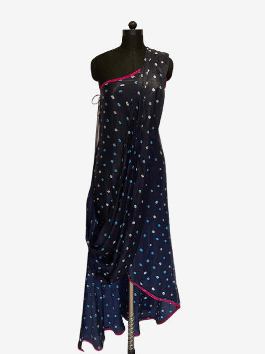 Indigo Drapped Saree