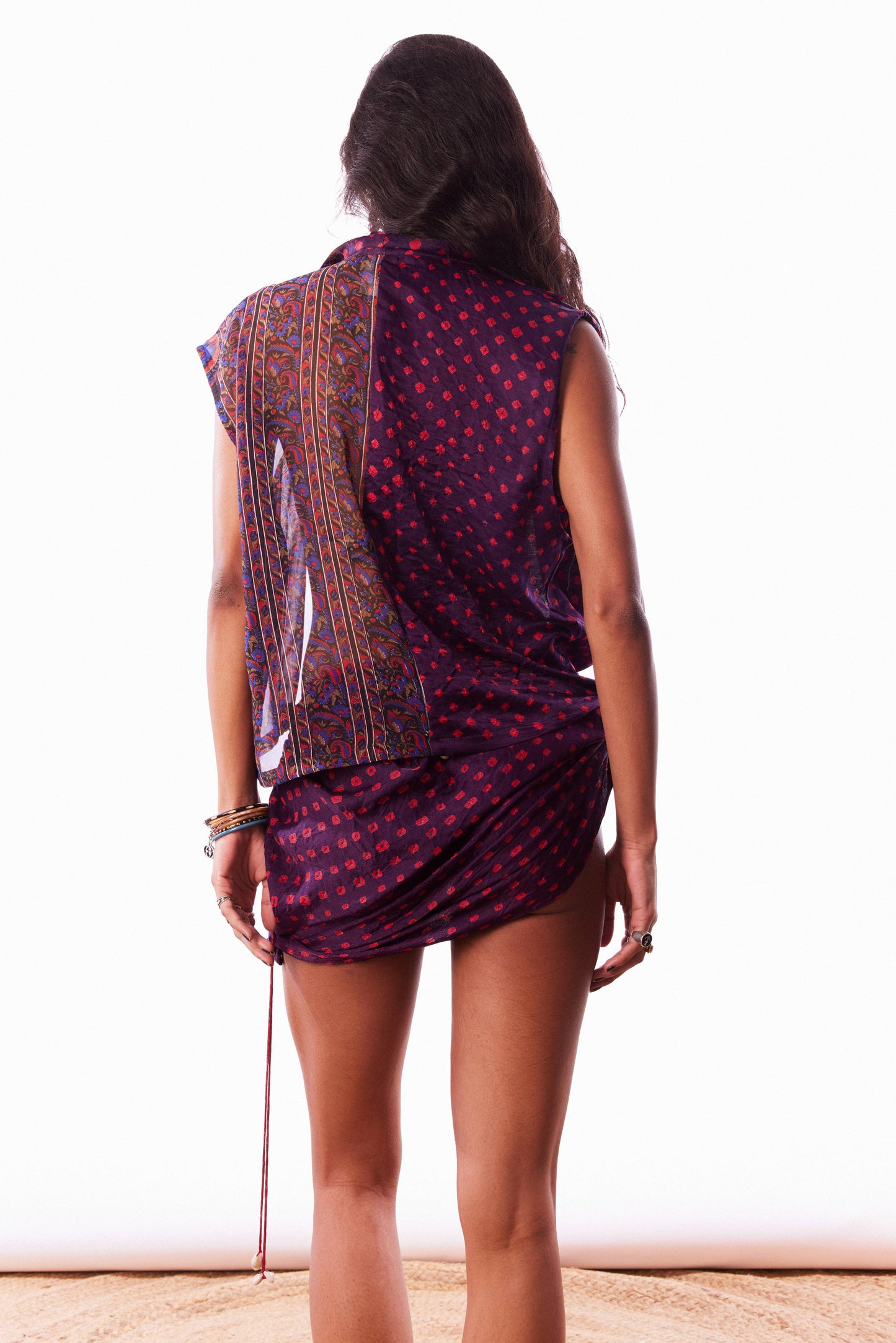 Half and half cropped shirt