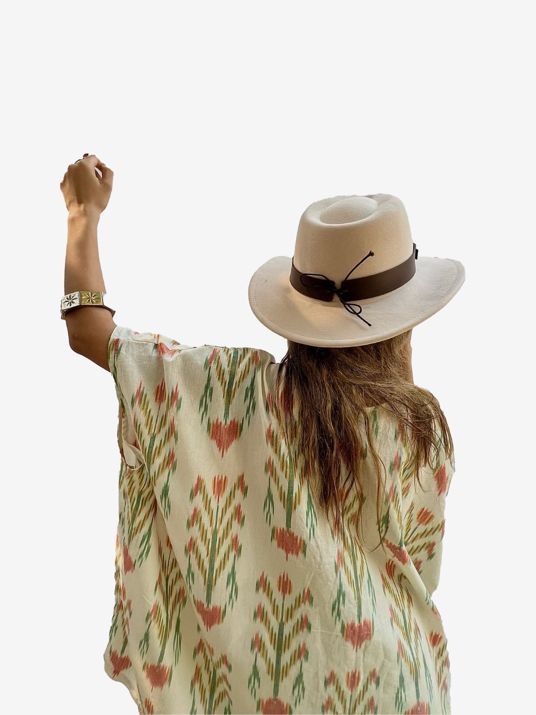 427 Handloom flower weave cape – The Ikat Story