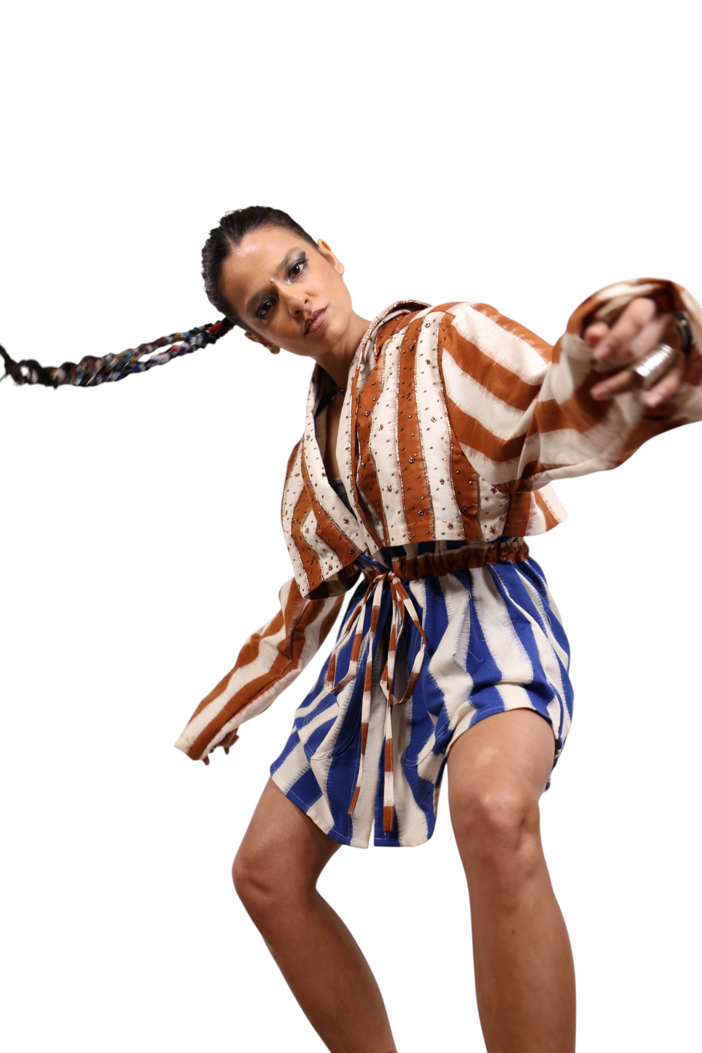 Embroidered Tie-up Hoodie