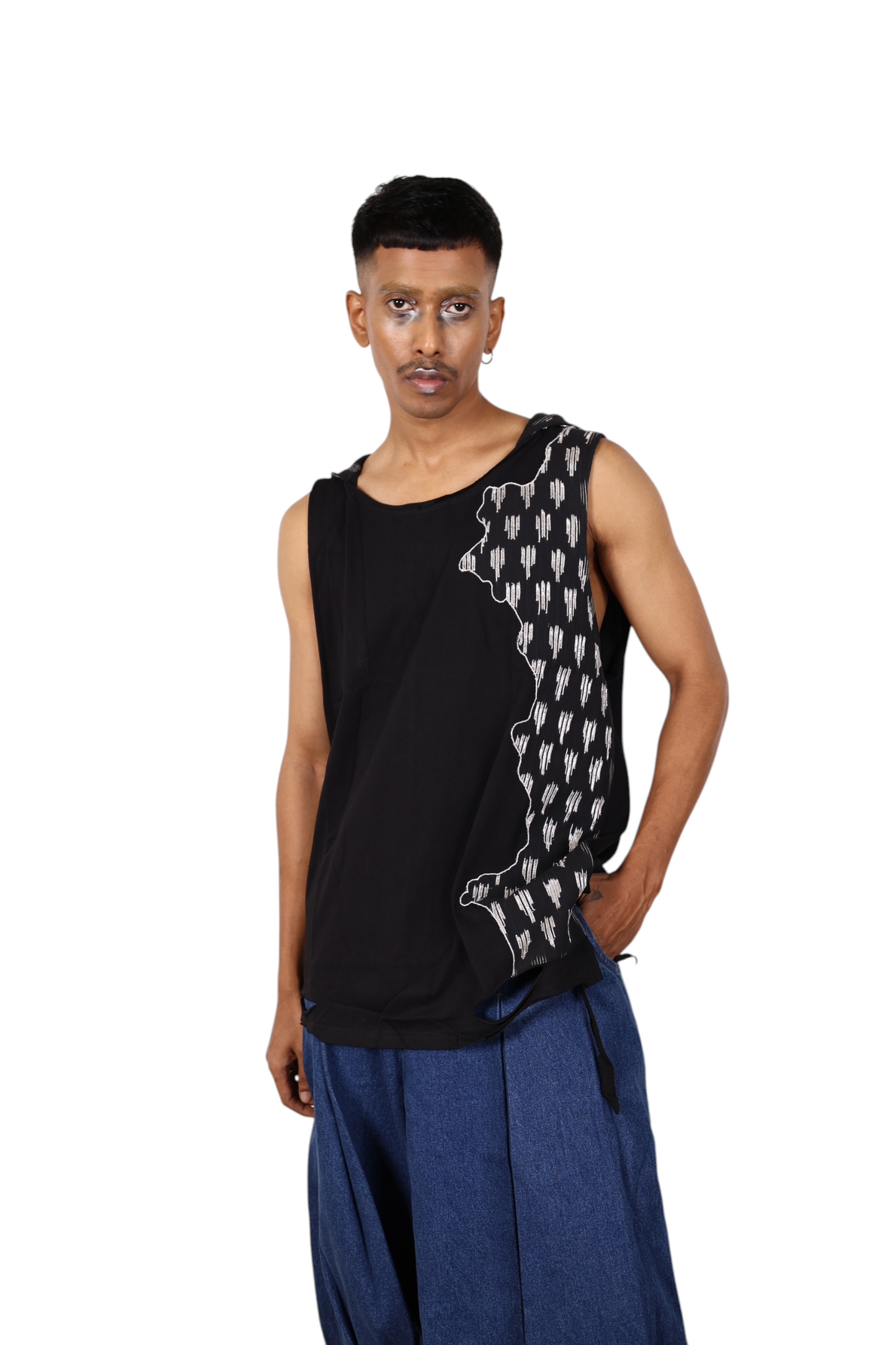 Embroidered patch work hoodie