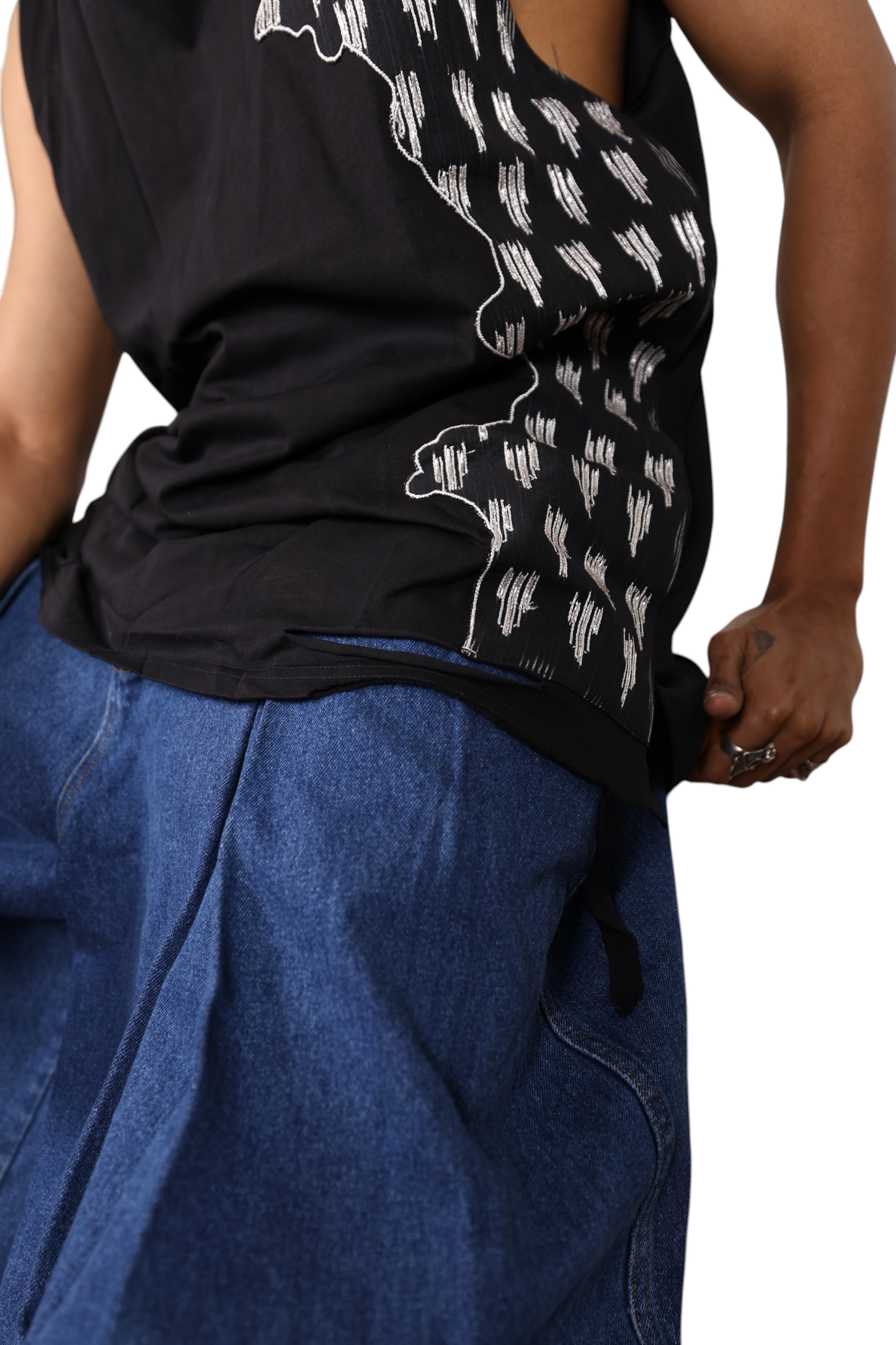 Embroidered patch work hoodie