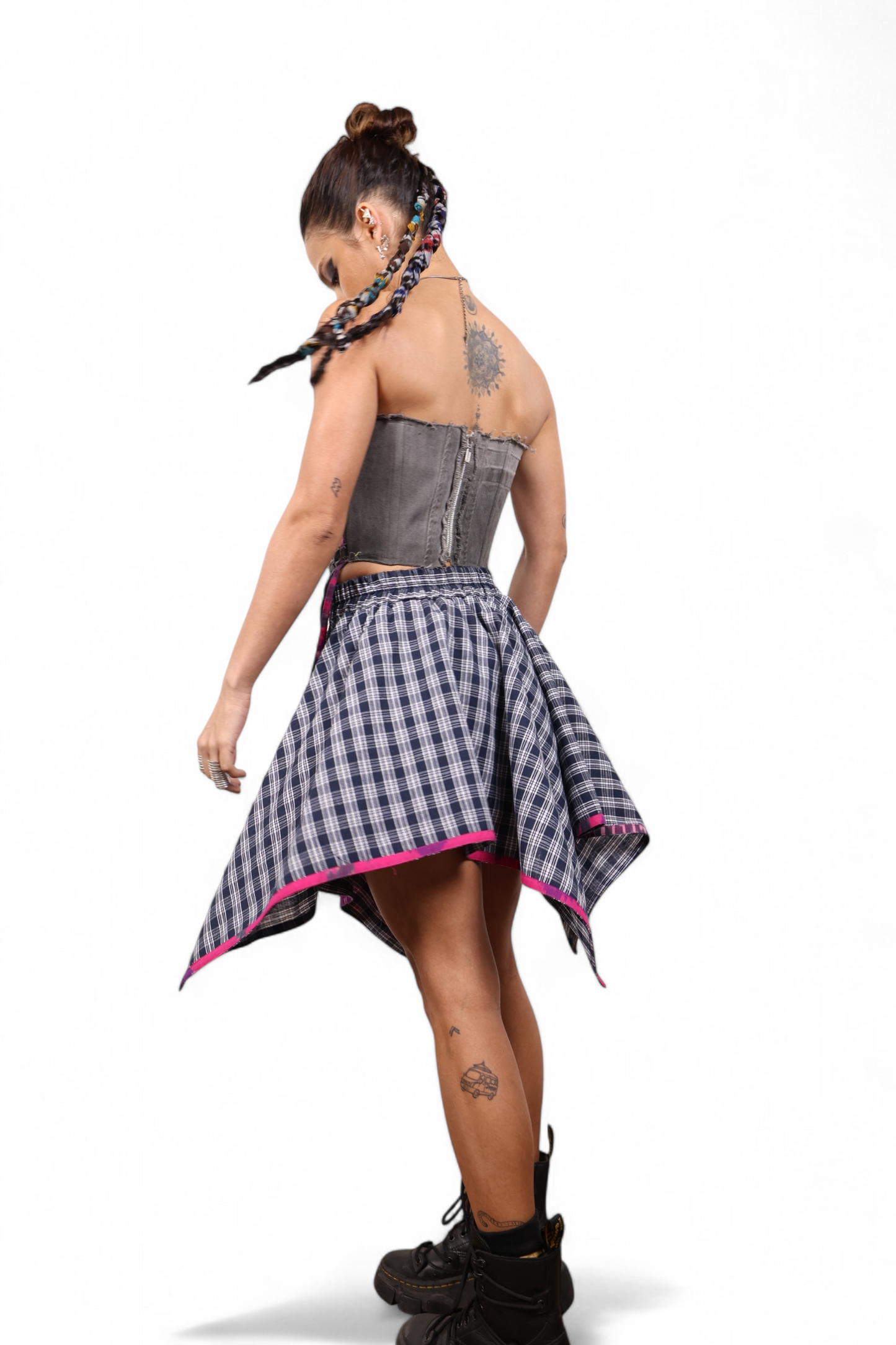 Upcycled patch skirt