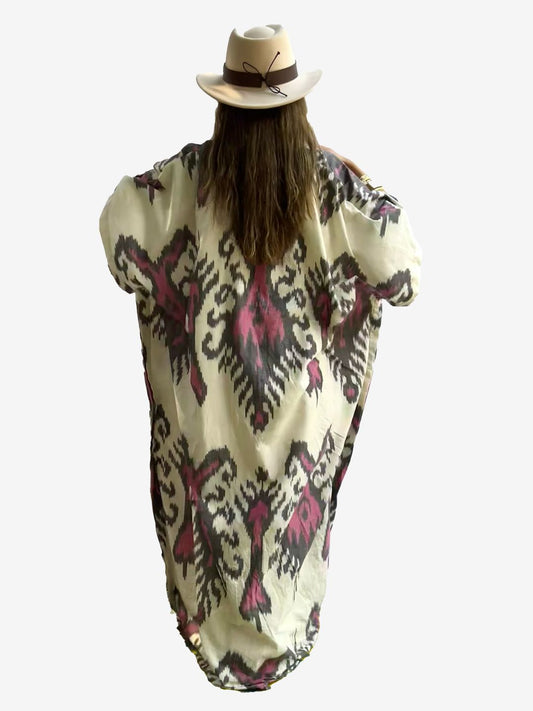 421 Pink Haze Kaftan Cape