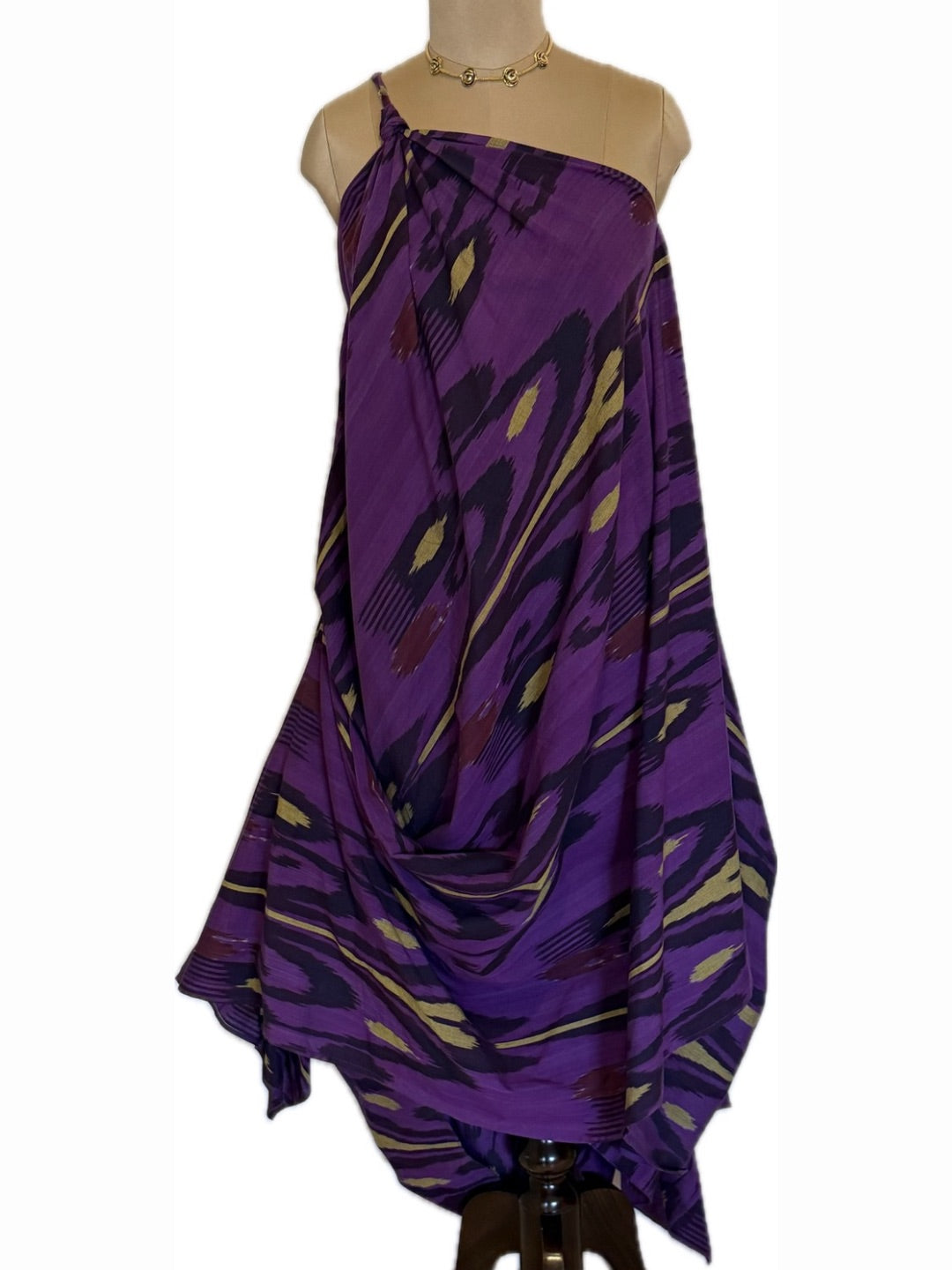 Asymmetric Ikat Dress