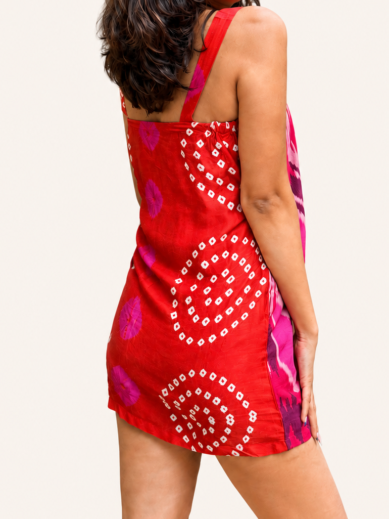 Ikat Bandhani Summer Dress