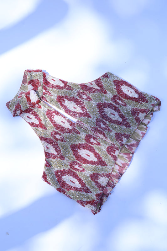 Halter Embroidered Top
