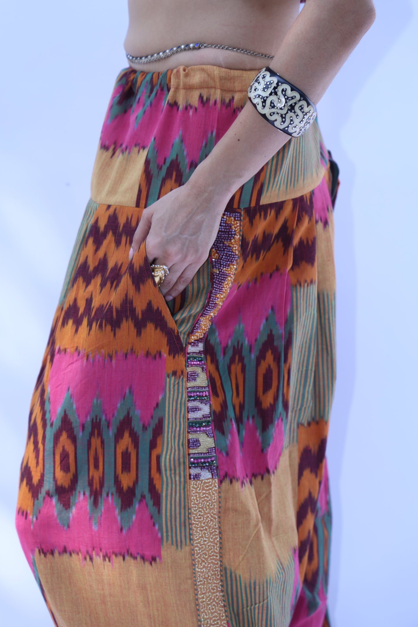 Ikat Embroidered Dhoti