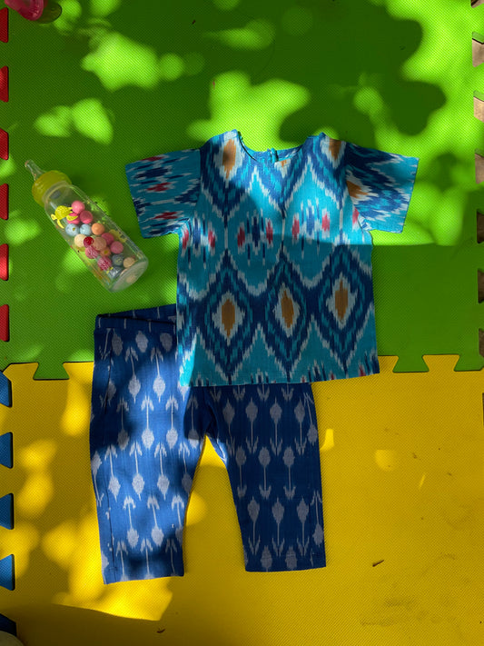 Baby blue ikat set