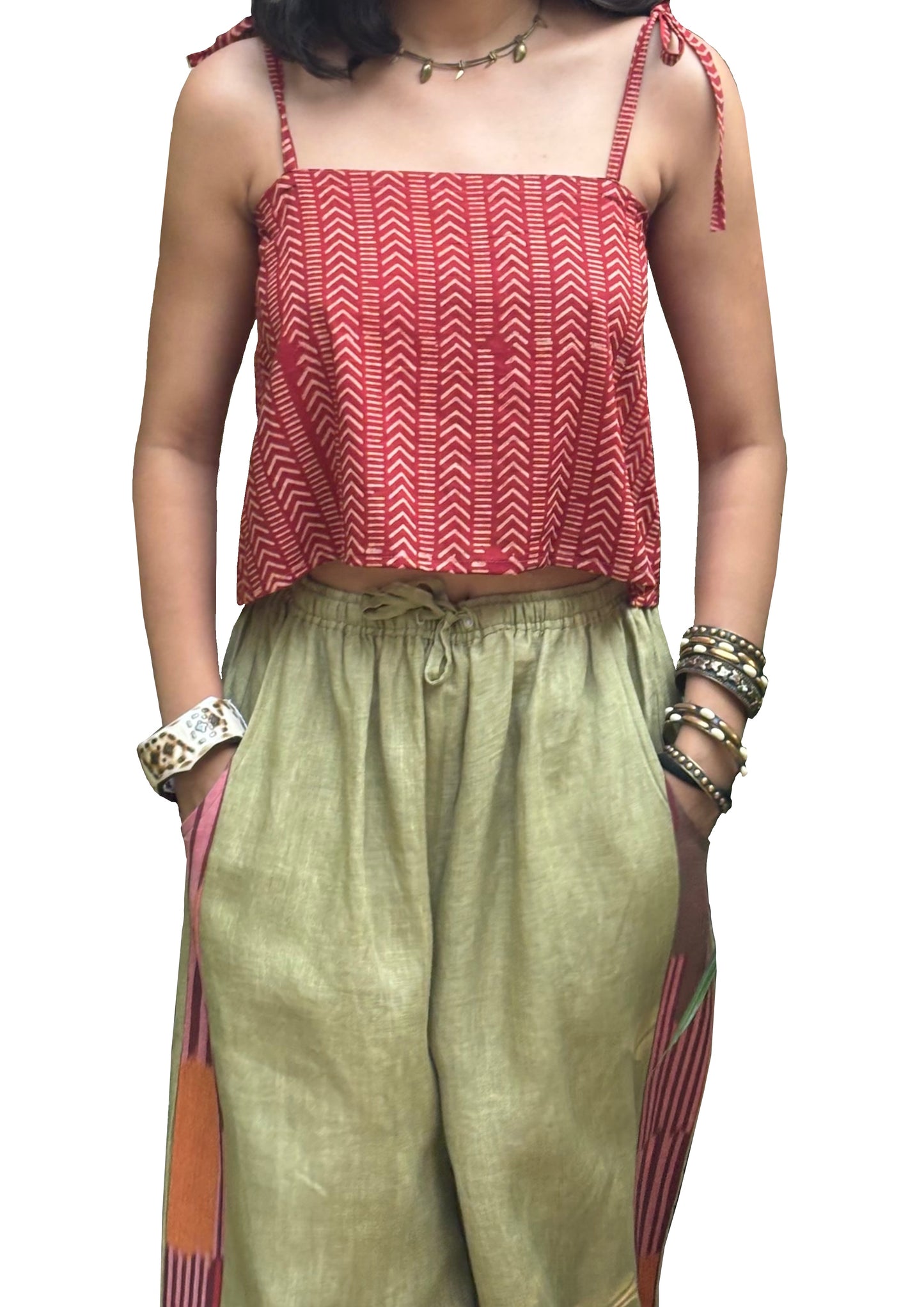 Red Mul Stripes Top