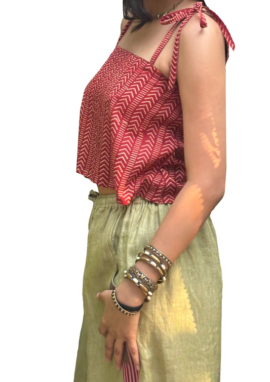 Red Mul Stripes Top
