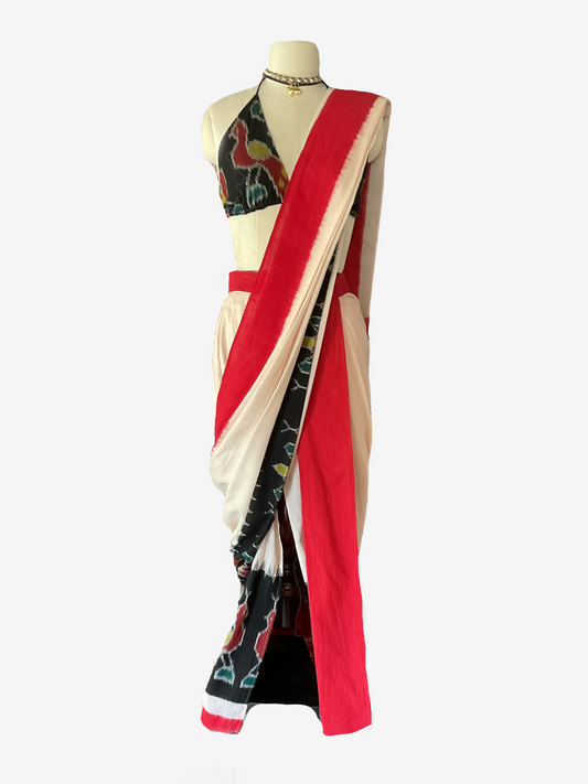 Ikat Draped Saree