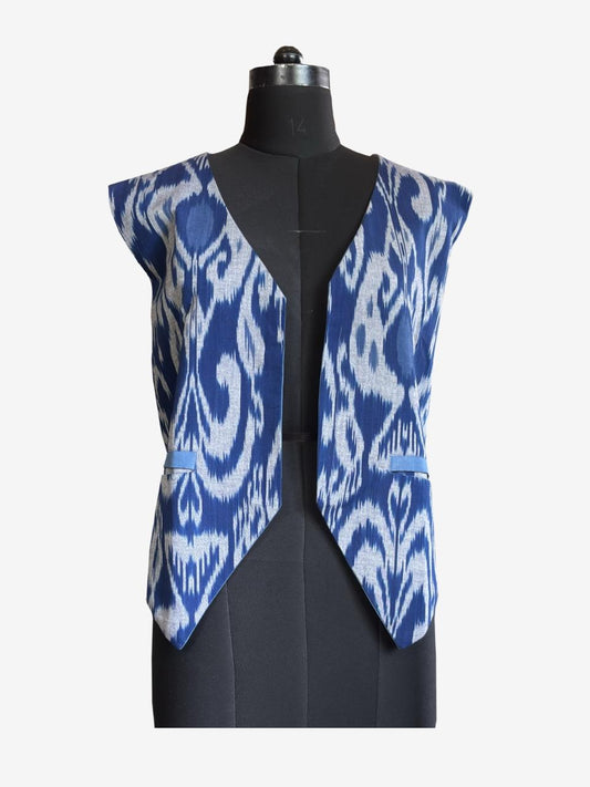 Indigo Reversible Ikat Vest