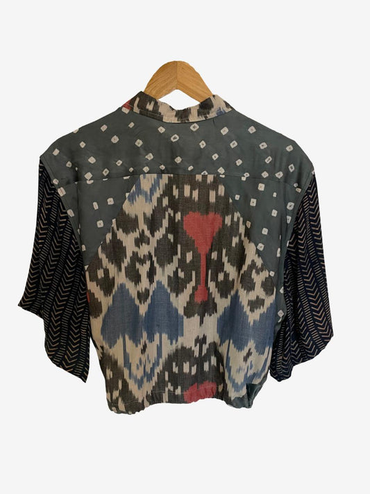 Ikat Bandhani cropped shirt