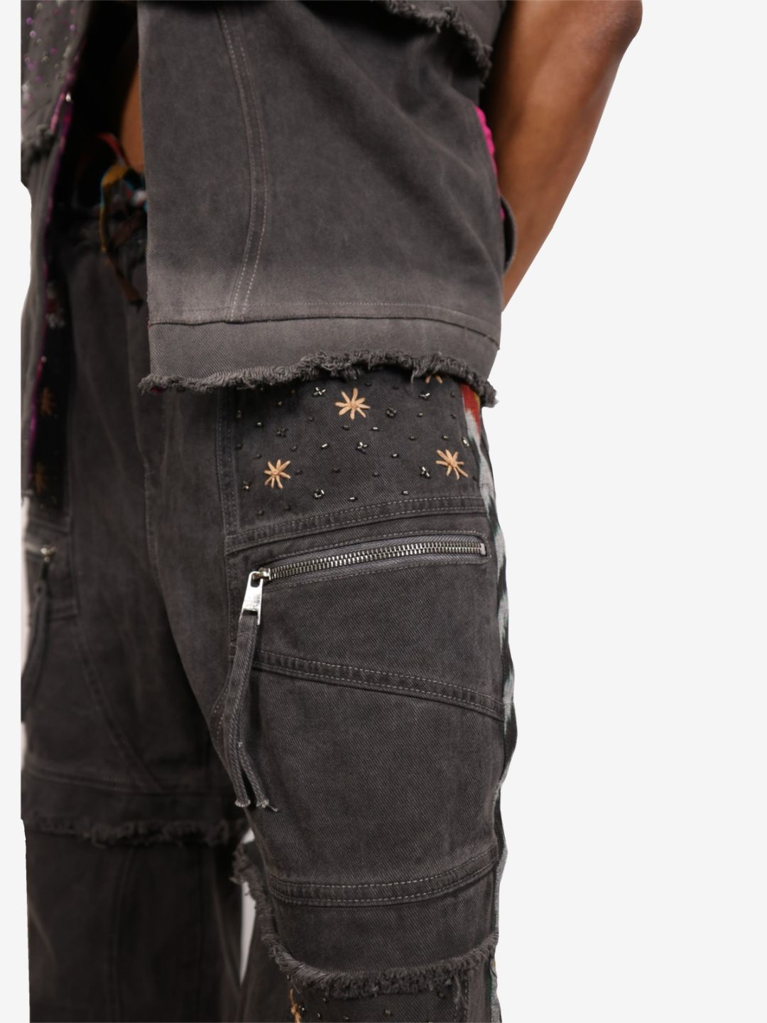 Embroidered Upcycled Jeans