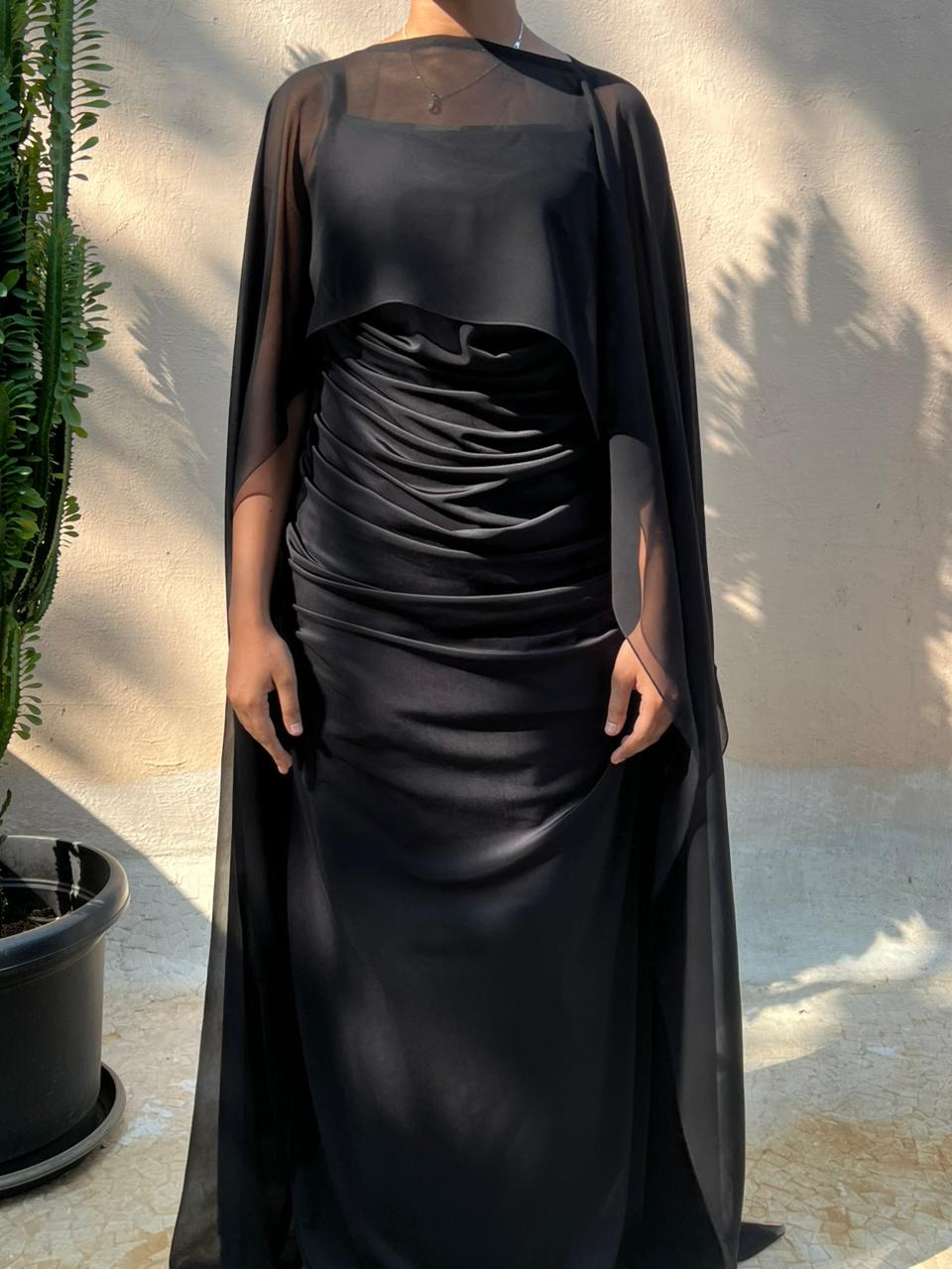 Lycra Dress With cape