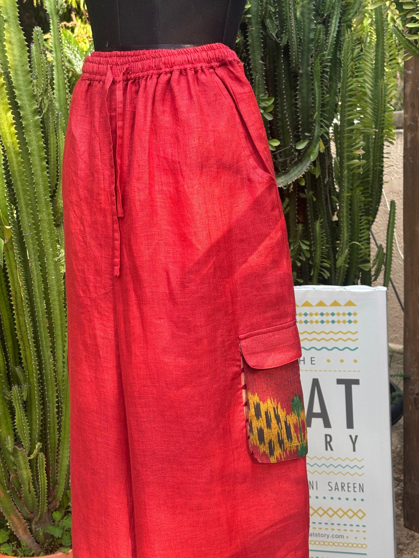 Red Linen Pants