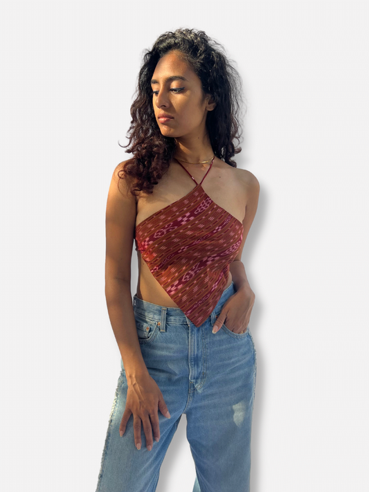 IkatBandhani Reversible hanky top