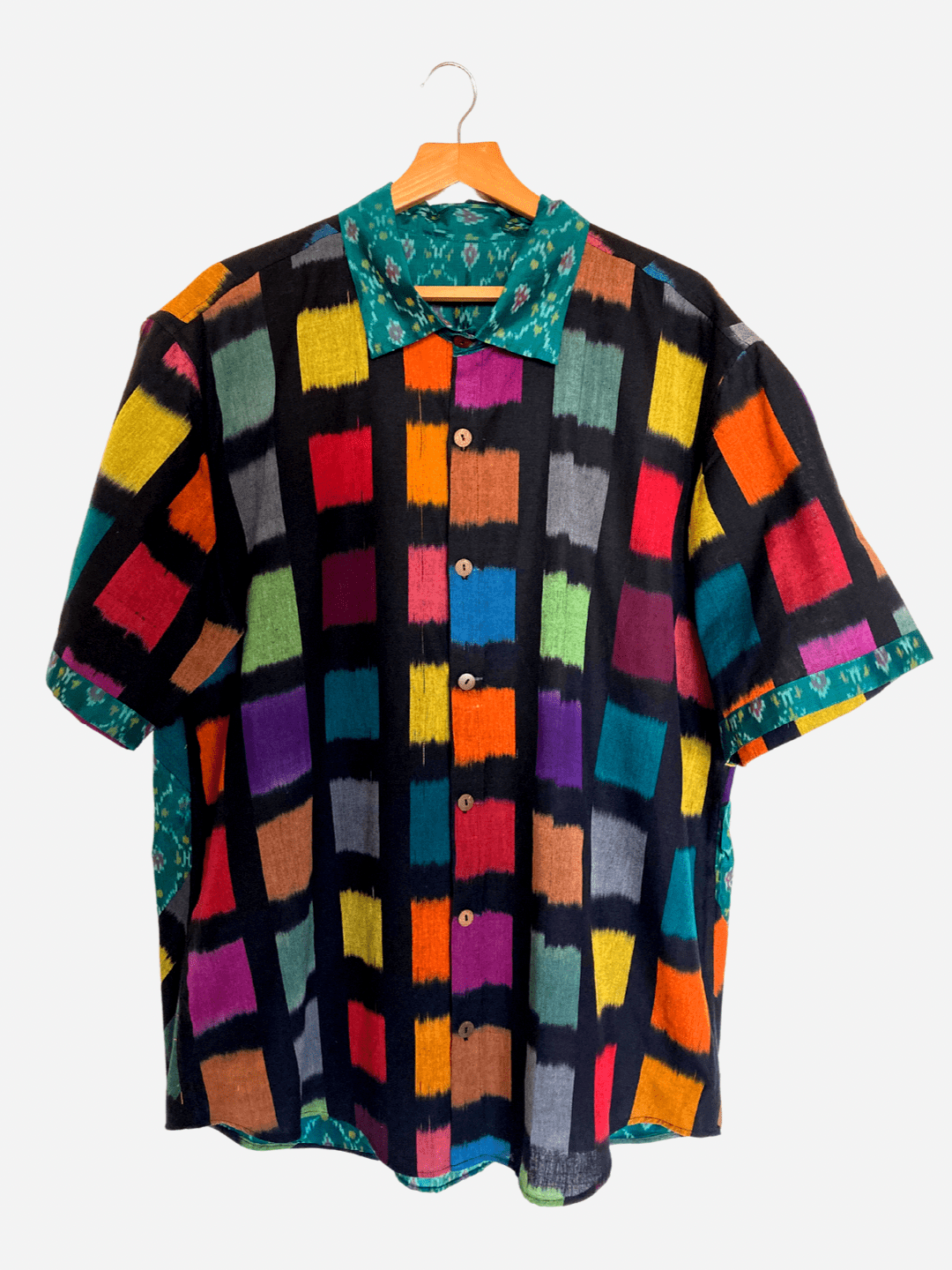 Color Block ikat  Shirt
