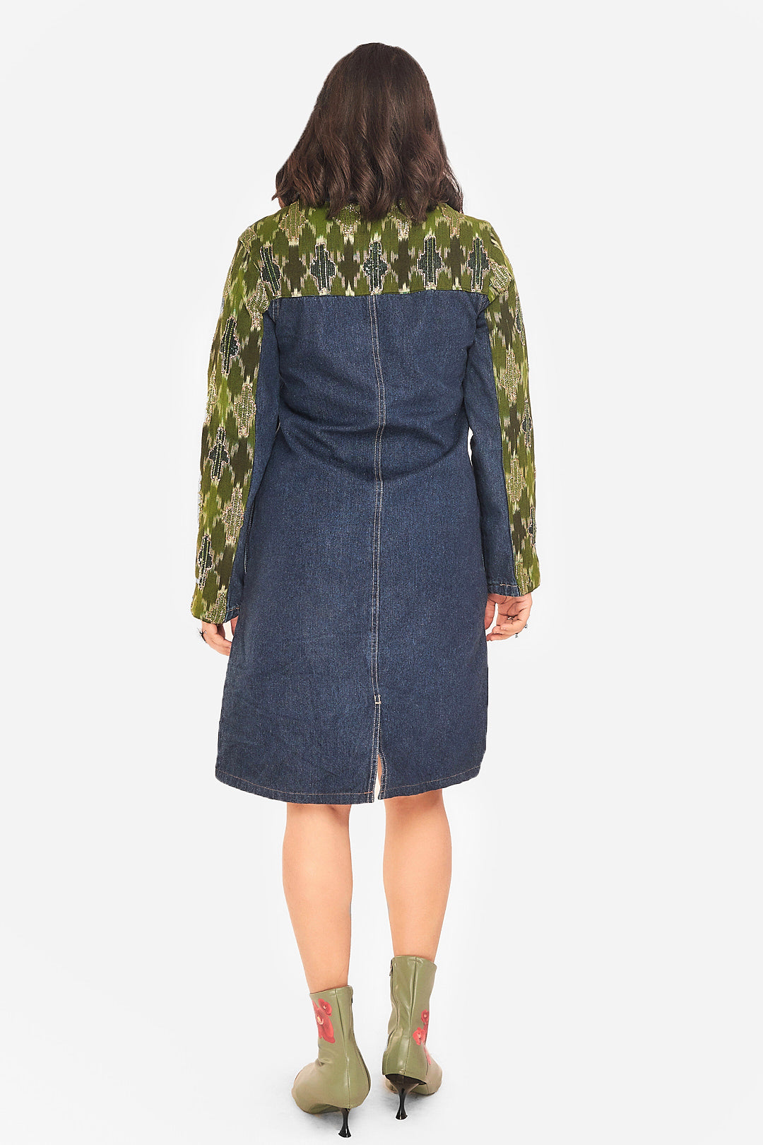 IkatDenim Shirt Dress